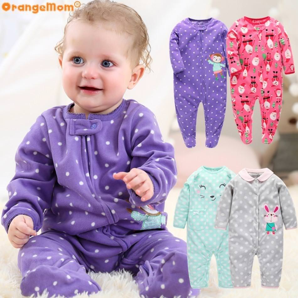 Krishtlindje rroba vajzë foshnje, qethje të buta fëmijë një copë Jumpsuits  Pizhame 0-24M foshnjë vajza djem djem rroba foshnja kostume