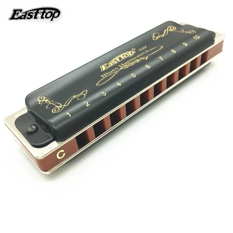 Easttop Harmonica Diatonic 10 Holes Blues Harp 2 Color 12 Keys/Low F